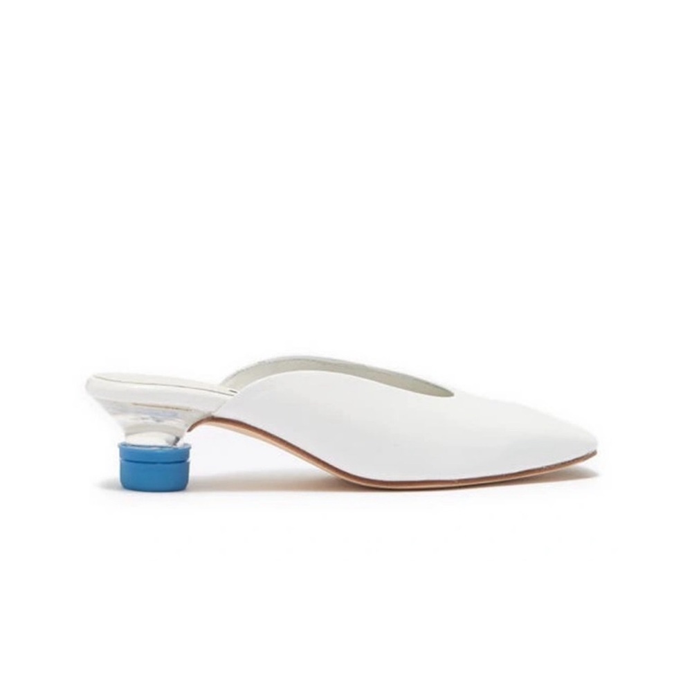 NEW Miista Karolina Blue Bottle Cap Patent Leather Mules Size 36 EU 5.5 US - Picture 3 of 9